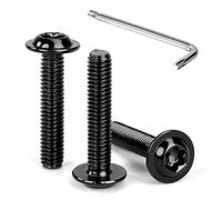 Tunejoy Tornillos de Cabeza Alomada Torx con Brida M6 x 30 mm Negro Tornillo de Cabeza Hexagonal de Acero Inoxidable A2 V2A Tornillos Máquina con Allen Rosca Completa 30 Piezas