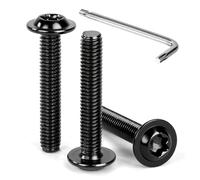 Tunejoy Tornillos de Cabeza Alomada Torx con Brida M6 x 35 mm Negro Tornillo de Cabeza Hexagonal de Acero Inoxidable A2 V2A Tornillos Máquina con Allen Rosca Completa 30 Piezas