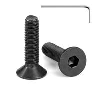 Tunejoy Tornillos de Cabeza Avellanada M4 x 16 mm Negro Tornillo Avellanado Hexagonal de Acero Inoxidable A2 V2A Norma DIN 7991 con llave Allen Rosca Completa 20 Piezas