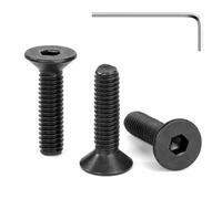 Tunejoy Tornillos de Cabeza Avellanada M4 x 16 mm Negro Tornillo Avellanado Hexagonal de Acero Inoxidable A2 V2A Norma DIN 7991 con llave Allen Rosca Completa 30 Piezas