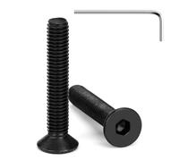 Tunejoy Tornillos de Cabeza Avellanada M5 x 30 mm Negro Tornillo Avellanado Hexagonal de Acero Inoxidable A2 V2A Norma DIN 7991 con llave Allen Rosca Completa 20 Piezas
