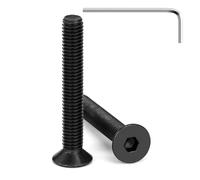 Tunejoy Tornillos de Cabeza Avellanada M5 x 35 mm Negro Tornillo Avellanado Hexagonal de Acero Inoxidable A2 V2A Norma DIN 7991 con llave Allen Rosca Completa 20 Piezas