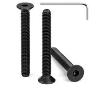 Tunejoy Tornillos de Cabeza Avellanada M5 x 40 mm Negro Tornillo Avellanado Hexagonal de Acero Inoxidable A2 V2A Norma DIN 7991 con llave Allen Rosca Completa 30 Piezas