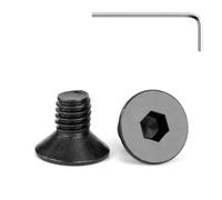 Tunejoy Tornillos de Cabeza Avellanada M6 x 10 mm Negro Tornillo Avellanado Hexagonal de Acero Inoxidable A2 V2A Norma DIN 7991 con llave Allen Rosca Completa 20 Piezas