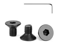 Tunejoy Tornillos de Cabeza Avellanada M6 x 10 mm Negro Tornillo Avellanado Hexagonal de Acero Inoxidable A2 V2A Norma DIN 7991 con llave Allen Rosca Completa 30 Piezas