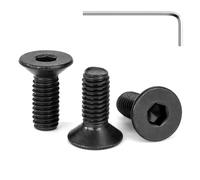 Tunejoy Tornillos de Cabeza Avellanada M6 x 16 mm Negro Tornillo Avellanado Hexagonal de Acero Inoxidable A2 V2A Norma DIN 7991 con llave Allen Rosca Completa 30 Piezas