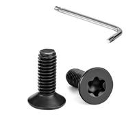 Tunejoy Tornillos de Cabeza Avellanada Torx M4 x 12 mm Negro Tornillo Avellanado Mecánico de Acero Inoxidable A2 V2A con T20 llave Rosca Completa 20 Piezas