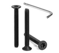 Tunejoy Tornillos de Cabeza Avellanada Torx M4 x 35 mm Negro Tornillo Avellanado Mecánico de Acero Inoxidable A2 V2A con T20 llave Rosca Completa 30 Piezas
