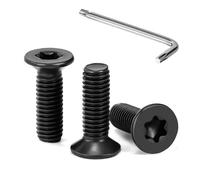 Tunejoy Tornillos de Cabeza Avellanada Torx M5 x 16 mm Negro Tornillo Avellanado Mecánico de Acero Inoxidable A2 V2A con T25 llave Rosca Completa 30 Piezas