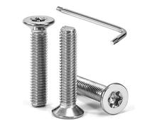 Tunejoy Tornillos de Cabeza Avellanada Torx M5 x 25 mm Tornillo Avellanado Mecánico de Acero Inoxidable A2 V2A con T25 llave Rosca Completa 30 Piezas