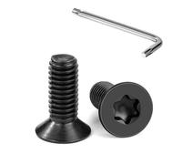 Tunejoy Tornillos de Cabeza Avellanada Torx M6 x 16 mm Negro Tornillo Avellanado Mecánico de Acero Inoxidable A2 V2A con T30 llave Rosca Completa 20 Piezas