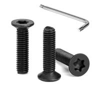 Tunejoy Tornillos de Cabeza Avellanada Torx M6 x 25 mm Negro Tornillo Avellanado Mecánico de Acero Inoxidable A2 V2A con T30 llave Rosca Completa 30 Piezas