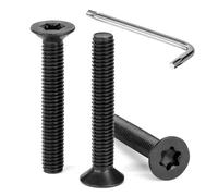 Tunejoy Tornillos de Cabeza Avellanada Torx M6 x 40 mm Negro Tornillo Avellanado Mecánico de Acero Inoxidable A2 V2A con T30 llave Rosca Completa 30 Piezas