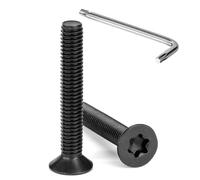 Tunejoy Tornillos de Cabeza Avellanada Torx M6 x 40 mm Negro Tornillo Avellanado Mecánico de Acero Inoxidable A2 V2A con T30 llave Rosca Completa 20 Piezas