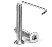 Tunejoy Tornillos de Cabeza Avellanada Torx M6 x 40 mm Tornillo Avellanado Mecánico de Acero Inoxidable A2 V2A con T30 llave Rosca Completa 20 Piezas