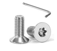 Tunejoy Tornillos de Cabeza Avellanada Torx M8 x 20 mm Tornillo Avellanado Mecánico de Acero Inoxidable A2 V2A con T40 llave Rosca Completa 20 Piezas