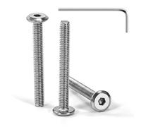 Tunejoy Tornillos de Cabeza Plana M4 x 35 mm Tornillo de Cabeza Hexagonal de Acero Inoxidable A2 V2A Perno de Muebles con llave Allen Rosca Completa 30 Piezas