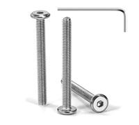 Tunejoy Tornillos de Cabeza Plana M4 x 40 mm Tornillo de Cabeza Hexagonal de Acero Inoxidable A2 V2A Perno de Muebles con llave Allen Rosca Completa 30 Piezas
