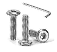 Tunejoy Tornillos de Cabeza Plana Torx M4 x 16 mm Tornillo de Cabeza Hexagonal de Acero Inoxidable A2 V2A Perno de Muebles con T20 llave Rosca Completa 30 Piezas