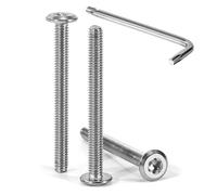 Tunejoy Tornillos de Cabeza Plana Torx M4 x 40 mm Tornillo de Cabeza Hexagonal de Acero Inoxidable A2 V2A Perno de Muebles con T20 llave Rosca Completa 30 Piezas