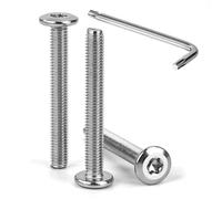Tunejoy Tornillos de Cabeza Plana Torx M5 x 40 mm Tornillo de Cabeza Hexagonal de Acero Inoxidable A2 V2A Perno de Muebles con T25 llave Rosca Completa 30 Piezas