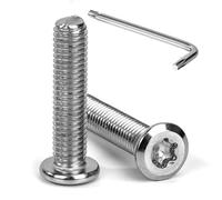 Tunejoy Tornillos de Cabeza Plana Torx M8 x 40 mm Tornillo de Cabeza Hexagonal de Acero Inoxidable A2 V2A Perno de Muebles con T40 llave Rosca Completa 20 Piezas