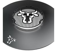 Tuning-art Grillplatte 80 cm + Grilleinsatz ø 20 cm Grau Matt Bullenmotiv Acero