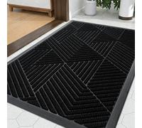 Tuocal Felpudo exterior 43 x 75 cm, lavable para interior, color negro