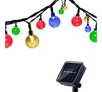 Tuokay 6M Cadena de Luces Solares 8 Modos Impermeables 30 LED Guirnalda de Energía Solar para Árbol, Patio, Jardín, Terraza con Diseño de Bolas de Cristal (Colores)