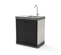 TUOZI - Módulo Stand PLAN/VENIT 1 Fregadero y Grifería para Barbacoa de Obra Prefabricada (Blanco, gris, negro - 78 x 47 x 47 cm) - Uso en Exteriores