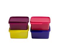 Tupperware Contenedor cuadrado para frigorífico sostiene la pestaña 500 ml 4 piezas