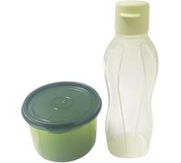 Tupperware EcoEasy Botella de 500 ml Lime Flip Top + AirLock Hitparade Bowl 450 ml Verde a prueba de fugas - Juego To-Go sin BPA para la escuela, deportes, oficina y ocio
