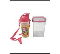 Tupperware EcoEasy - Cantimplora de 400 ml Mickey & Goofy con correa de transporte y depósito AirLock Exclusiv Clear de 1,1 L, hermético, BPA