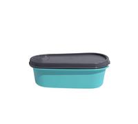 Tupperware Eidgenosse - Recipiente compacto ovalado redondo para frigorífico, 500 ml, 500 ml, color turquesa y gris