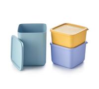 Tupperware Essentials Contenedores cuadrados apilables - Almacenamiento de alimentos - Duradero y reutilizable - Mantiene tus alimentos frescos - Fácil de apilar - Fiambrera portátil - Tapa hermética