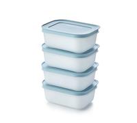 Tupperware Essentials Freezer Mates - Juego de recipientes poco profundos de 4 piezas, 450 ml, almacenamiento de alimentos, fácil de apilar y organizar, duradero y reutilizable, tapa hermética, ideal