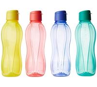 Tupperware Fliptop - Juego de 4 botellas de 1 litro, multicolor