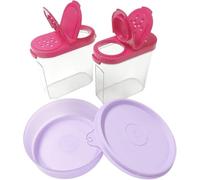 Tupperware Hitparade - Lata de 250 ml de color lila + Air Lock gigante para especias 2 x 250 ml rojo transparente - Juego de botes de almacenamiento y especias sin BPA - Nuevo