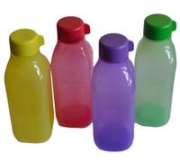 Tupperware Juego de botellas de agua cuadradas, 1 litro, 4 piezas, surtido