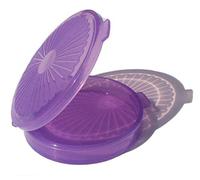 Tupperware Mini Clamshell Pastilla Keeper Contenedor de bolsillo redondo Sheer Uva Púrpura