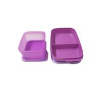 Tupperware To Go Clevere Pause - Fiambrera con separador Eco+ Lila + Signoraware Hitparade Esquina de 500 ml, a prueba de fugas, lila, juego de fiambreras para la escuela, la oficina y el ocio
