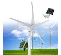Turbina eólica, 12000 W CC 12 V/24 V/48 V, generador con kit de 5 aspas, controlador híbrido solar y generador de molino de viento para complementar la energía de los hogares