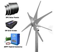 Turbina eólica - Aerogenerador - Generador de turbina eólica - Energía eólica - 3000W - 12V - con sistema de energía solar