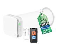 Turbionaire Trend HRV 150 WMW Unidad descentralizada VMC Recuperador de calor cerámico, WiFi, Sensor de humedad, Mando a distancia, 8 velocidades, Flujo de aire reversible, 158 mm, 3 años de garantía