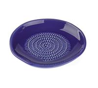 TURBO PRODUKTE Rallador de cerámica, ideal para jengibre, ajo y limones, apto para lavavajillas, plato rallador de estilo mediterráneo, azul oscuro, 1 unidad