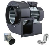 Turbo - Ventilador centrífugo radial (1800 m3/h, 230 V, brida + tubo flexible de extracción de aire, radial centrífugo, ventilador centrífugo)