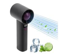 Turbo Ventilador de Mano Portatil, Alta Velocidad 9m/s, 6 Velocidades, USB Recargable 3000mAh, Hasta 13 Horas, Pantalla Digital, Mini Ventilador para Oficina, Hogar, Camping al Aire Libre, Senderismo