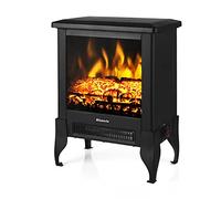 TURBRO Suburbs TS17 - Estufa eléctrica compacta para chimenea, calentador independiente de 18 pulgadas con llama realista, certificado CSA, protección de seguridad contra sobrecalentamiento, para