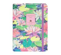Turnowsky - Mini Agenda 2025, de 12 meses, diaria, con elástico y marcador de páginas de metal en funda, para trabajo y universidad, 352 páginas impresas a color, formato 11 x 15,3 cm, nenúfares