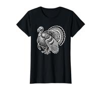 Turquía x Pavo Salvaje Camiseta gráfica económica, Mujer, Negro, S